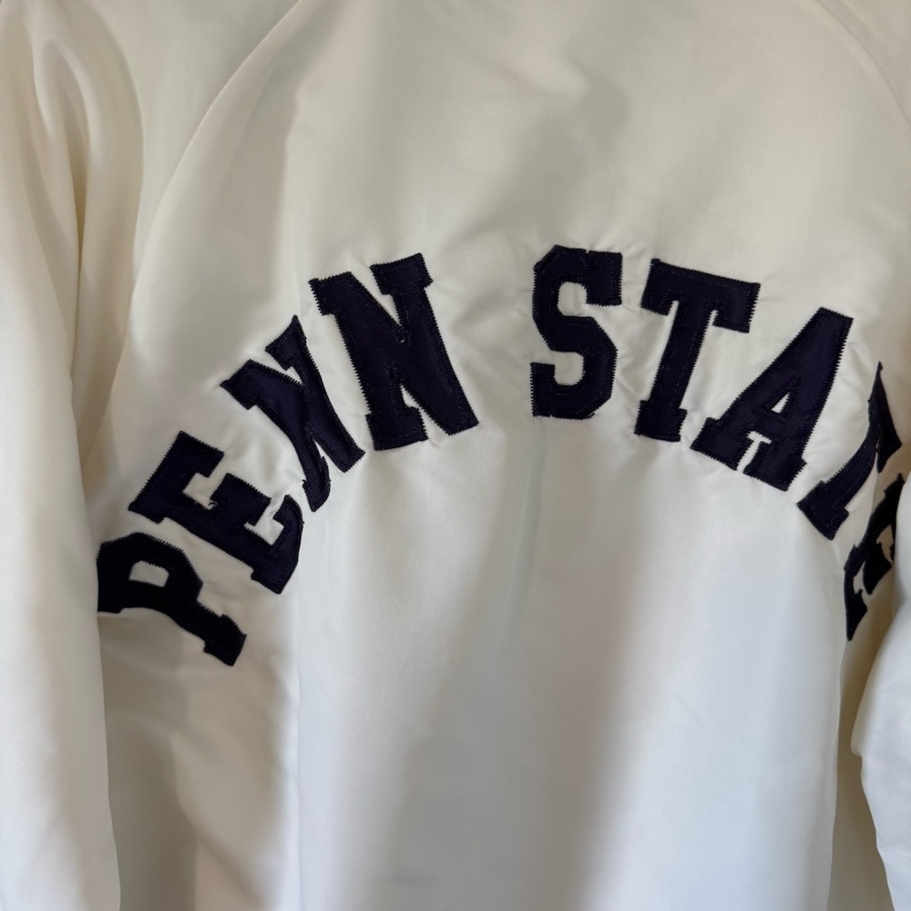 Penn State MVP White and Blue Striped Bomber Jacket - Picture 6 of 7